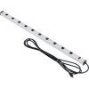 Global Industrial Aluminum Power Strip W/ 10 Outlets & 15' Long Cord, Silver