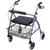 DMI® Lightweight Extra-Wide Heavy-Duty Folding Aluminum Rollator, Titanium