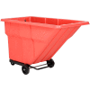 Global Industrial Standard Duty Plastic Tilt Truck, 1 Cu. Yd. Cap,1000 Lbs. Cap, Red
