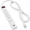 Global Industrial Surge Protected Power Strip W/USB Ports, 5+1 Outlets, 15A,900 Joules,6' Cord