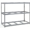 Global Industrial Wide Span Rack 96Wx24Dx60H, 3 Shelves No Deck 1100 Lb Cap. Per Level, Gray