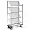 Nexel® Slant Wire Shelving Truck w/4 Shelves & Dolly Base, 36"L x 24"W x 70"H
