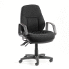 Interion® Task Chair With Mid Back & Fixed Arms, Fabric, Black