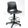Interion® Plastic Stool - Height Adjustable - Black