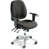 Interion® Multifunctional Office Chair with Arms - Fabric - Mid Back - Black Seat Silver Base