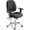 Interion® Multifunction Chair With Mid Back, Adjustable Arms, Fabric, Black Seat/Silver Base