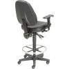 Synchro Operator Leather Stool - Plastic Shell Back for Durability
