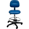 ESD Stool - Vinyl - Low Back - Nylon Base - Blue