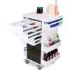 TrippNT White Core DX Organizing Cart with Smoke Sliding Door, 23"W x 19"D x 35"H
