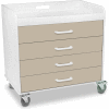 TrippNT 51138 Extra Wide Compact 4 Drawer Locking Cart, Almond Beige, 27"W x 19"D x 27"H