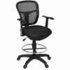 Regency Mesh Back Stool with Arms and Footring - Black
