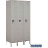 Single Tier 3 Door Extra Wide Metal Locker, 15"Wx18"Dx72"H, Gray, Unassembled