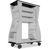 TrippNT Hourglass 2-Sided Aluminum Polyethylene Light Duty Cart, 24"W x 11"D x 32"H, Black