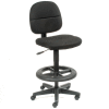 Interion® Drafting Stool - Fabric - 360° Footrest - Black