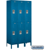 Double Tier 6 Door Extra Wide Metal Locker, 15"Wx15"Dx36"H, Blue, Unassembled