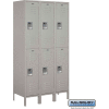 Double Tier 6 Door Extra Wide Metal Locker, 15"Wx18"Dx36"H, Gray, Unassembled