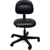 ESD-Safe Vinyl Clean Room Chair with Nylon Base with Drag Chain Black
