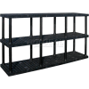 Structural Plastic Vented Shelving, 96"W x 24"D x 51"H, Black