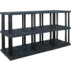 Structural Plastic Vented Shelving, 96"W x 36"D x 51"H, Black