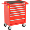 Global Industrial 26-3/8" x 18-1/8" x 37-13/16" 7 Drawer Red Roller Cabinet