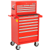 Global Industrial 26-3/8” x 18-1/8" x 52-9/16" 13 Drawer Red Roller Cabinet & Chest Combo