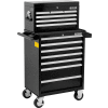 Global Industrial 26-3/8” x 18-1/8" x 52-9/16" 13 Drawer Black Roller Cabinet & Chest Combo