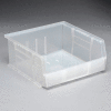 Global Industrial Plastic Stack & Hang Bin, 11"W x 10-7/8"D x 5"H, Clear - Pkg Qty 6