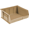 Global Industrial Plastic Stack & Hang Bin,11"W x 10-7/8"D x 5"H, Beige - Pkg Qty 6