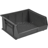 Global Industrial Plastic Stack & Hang Bin, 11"W x 10-7/8"D x 5"H, Black - Pkg Qty 6