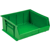 Global Industrial Plastic Stack and Hang Parts Storage Bin 11 x 10-7/8 x 5, Green - Pkg Qty 6