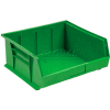 Global Industrial™ Plastic Stack & Hang Bin, 11"W x 10-7/8"D x 5"H, Green - Pkg Qty 6