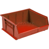 Plastic Stack & Hang Bin, 16-1/2"W x 10-7/8"D x 5"H, Red - Pkg Qty 6