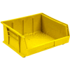 Global Industrial Plastic Stack and Hang Parts Storage Bin 11 x 10-7/8 x 5, Yellow - Pkg Qty 6