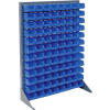 Global Industrial Singled Sided Louvered Bin Rack 35 x 15 x 50 - 96 Blue Premium Stacking Bins