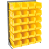Global Industrial Singled Sided Louvered Bin Rack 35x15x50 - 24 Yellow Premium Stacking Bins