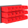 Global Industrial™ Wall Bin Rack Panel 36 x19 - 18 Red 5-1/2x11x5 Stacking Bins