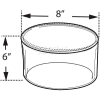 Global Approved 556805 Acrylic Cylinder, 8" x 6", Clear ,1 Piece