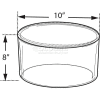 Global Approved 556908 Acrylic Cylinder, 10" x 8", Clear ,1 Piece