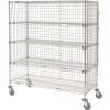 Nexel® Enclosed Wire Exchange Truck 5 Wire Shelves 800 Lb. Cap