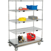 Nexel® Open Sided Wire Stock Picker Truck w/5 Shelves, 1000 lb. Capacity, 48"L x 24"W x 69"H