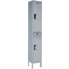 Hallowell UY1588-2 Maintenance-Free Quiet Locker Double Tier 15x18x36 2 Door Ready To Assemble Gray