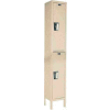 Hallowell UY1588-2 Maintenance-Free Quiet Locker Double 15x18x36 - 2 Door Ready To Assemble - Tan
