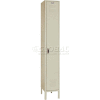 Lyon Single Tier 1 Door Steel Locker With Recessed Handle, 12"Wx18"Dx72"H, Putty, Assembled