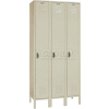 Lyon Locker PP50423SU Single Tier 12x18x72 3-Wide Recessed Handle Assembled Putty