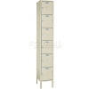 Lyon Six Tier 6 Door Steel Locker With Hasp Handle, 12"Wx18"Dx12"H, Putty, Assembled