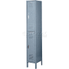 Lyon Locker DD5222SU Double Tier 12x18x36 1-Wide Recessed Handle Assembled Gray