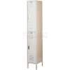 Lyon Locker PP5222SU Double Tier 12x18x36 1-Wide Recessed Handle Assembled Putty