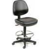 Interion® Vinyl Task Stool - 360° Footrest - Black
