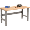 Global Industrial 72 x 36 Adjustable Height Workbench C-Channel Leg - Ash Safety Edge - Gray