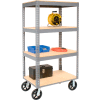 Global Industrial® Boltless Shelf Truck, 4 Shelves, Rubber Casters, 60"L x 24"W x 68"H, Gray